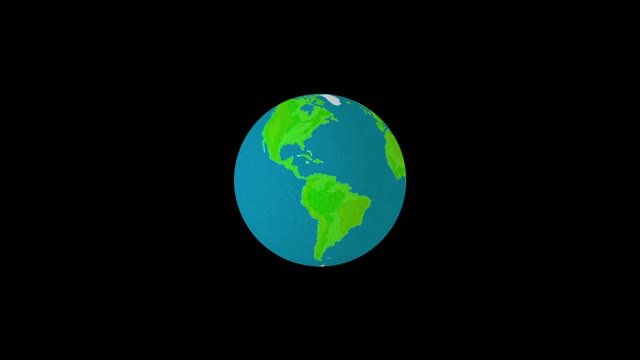 ループして回転するイラストの地球の動画|無料の動画素材サイト「動画AC」