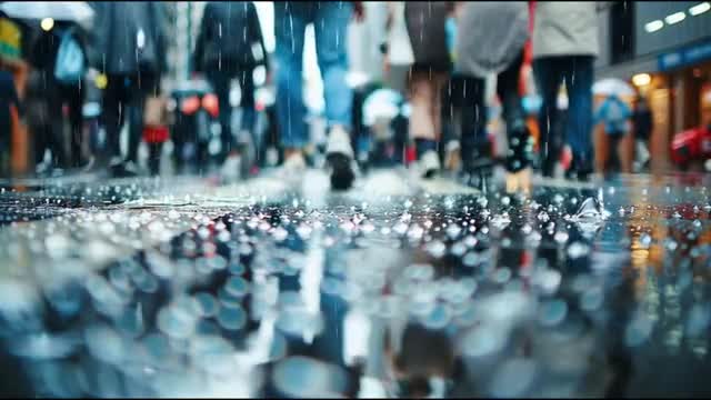雨降る街中の動画|無料の動画素材サイト「動画AC」