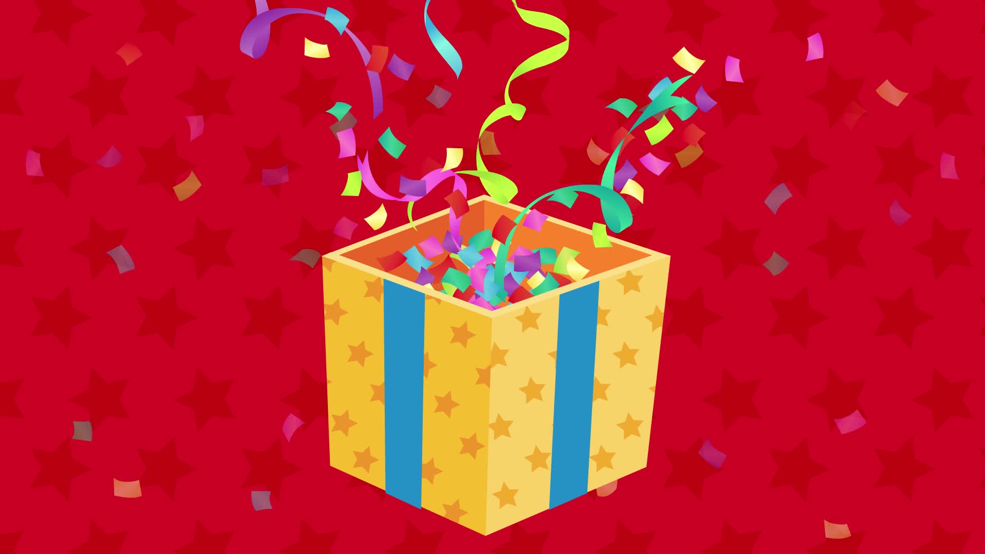 プレゼントから飛び出す紙吹雪の動画｜無料の動画素材サイト「動画AC」