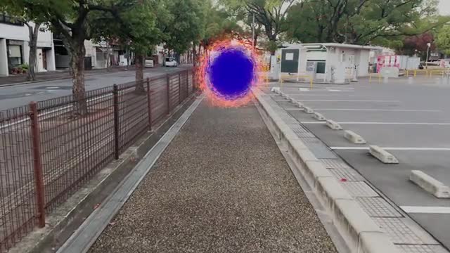 街中に出現したポータルの動画|無料の動画素材サイト「動画AC」