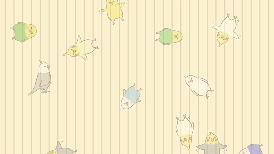 上からインコアニメ（オカメ多め・薄茶）の動画｜無料の動画素材サイト