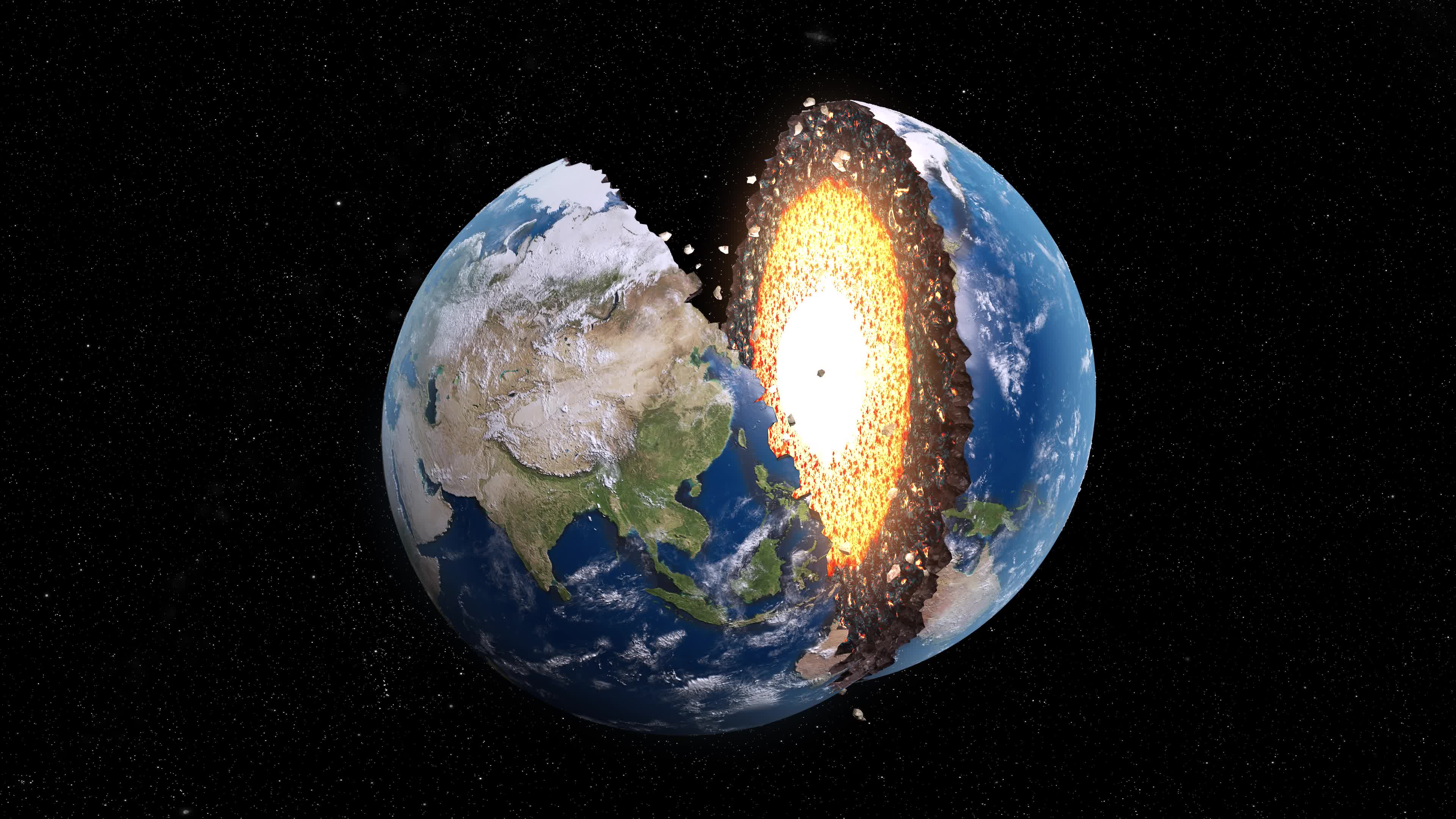 地球がパカッと割れるA インナーコアの動画｜無料の動画素材サイト「動画AC」