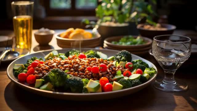 ビーガン・ベジタリアンの植物性料理の食卓の動画|無料の動画素材サイト「動画AC」