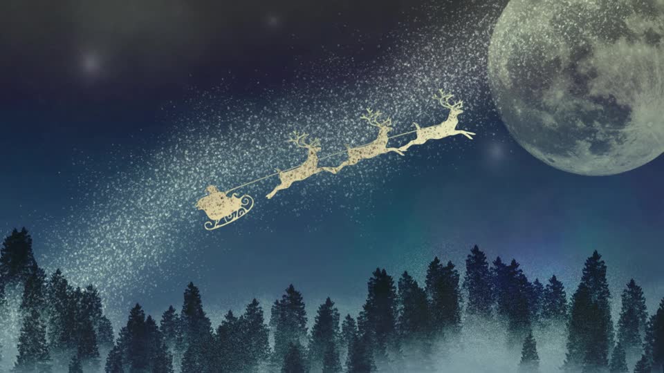 夜空を駆けるトナカイの動画｜無料の動画素材サイト「動画AC」