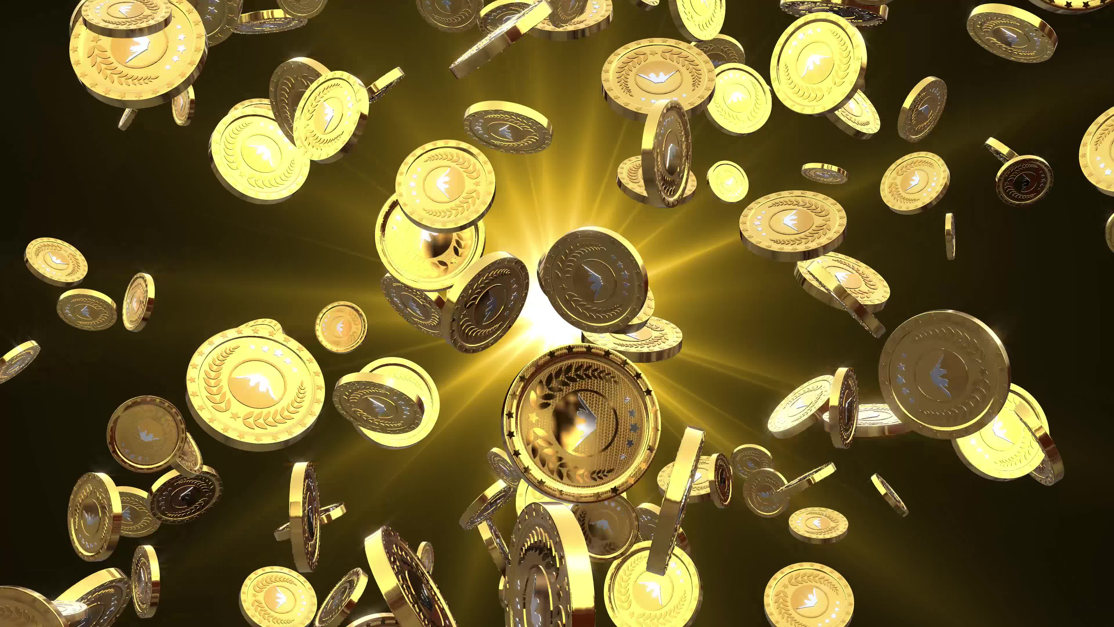 向かってくる大量のコインの動画｜無料の動画素材サイト「動画AC」