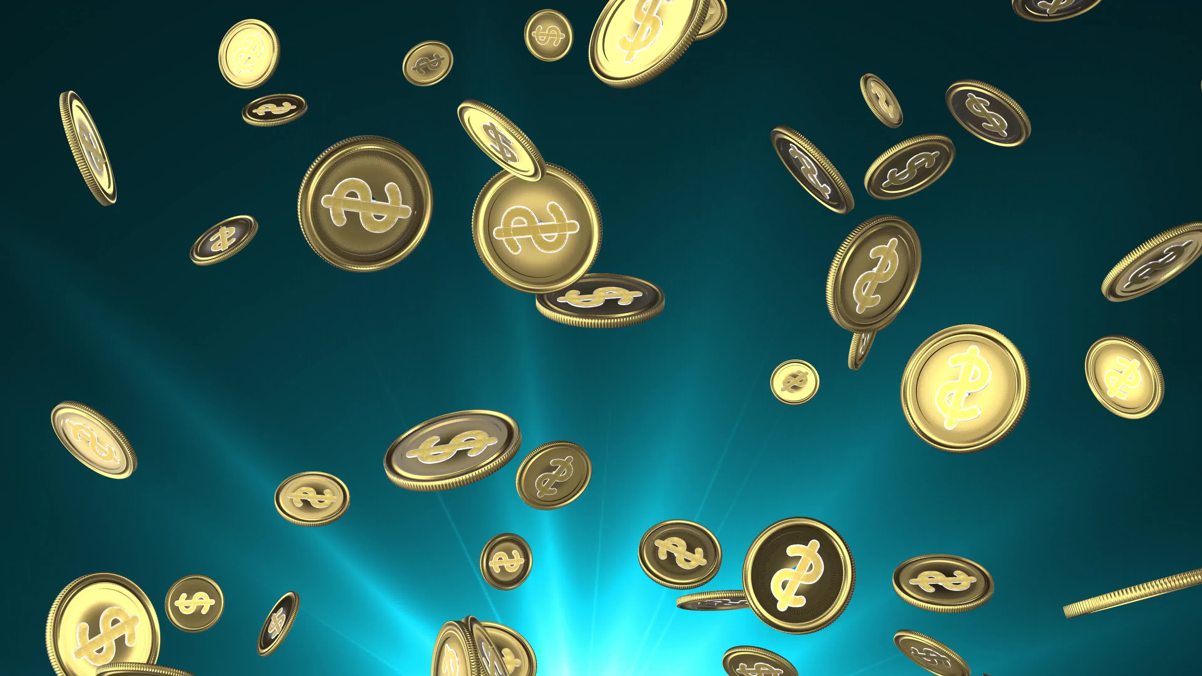 舞い上がる大量のコインの動画｜無料の動画素材サイト「動画AC」