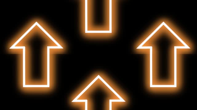 「動画AC」上るネオン矢印モーショングラフィックス