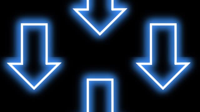 「動画AC」下るネオン矢印モーショングラフィックス