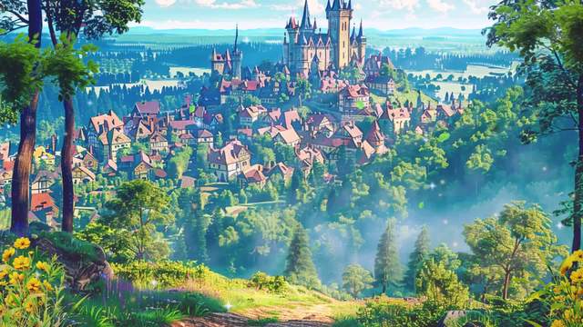 高台から見たお城の動画|無料の動画素材サイト「動画AC」