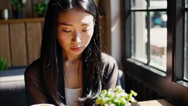 0293 20250212 1120 Quiet Caf Serenity simple compose 01jkvz96sjexbvmr9wss7n6a5s chf3 prob4 - Free Video Material Site｜videoAC
