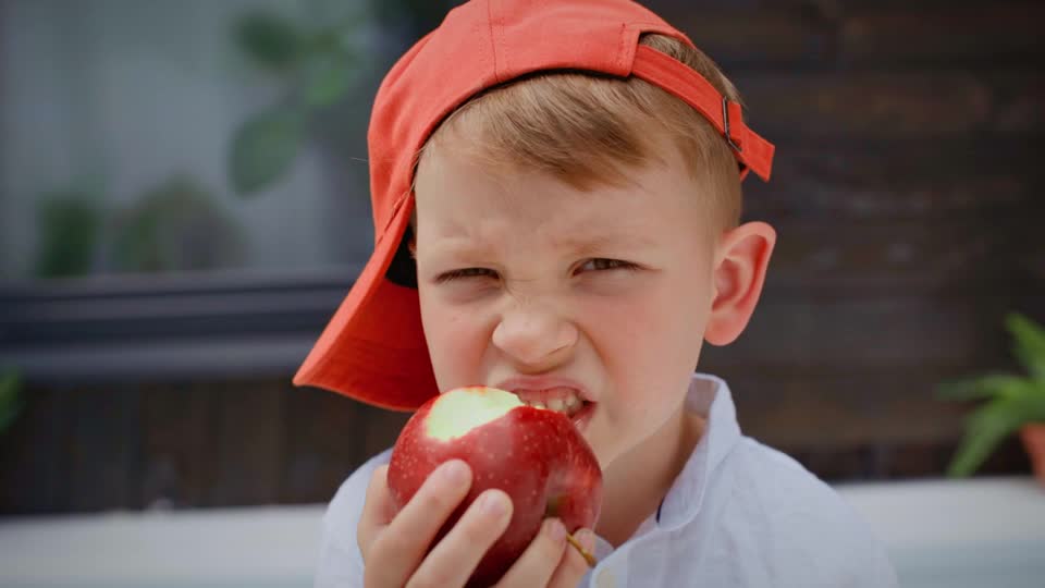 リンゴを丸かじりする男の子の動画 無料の動画素材サイト 動画ac